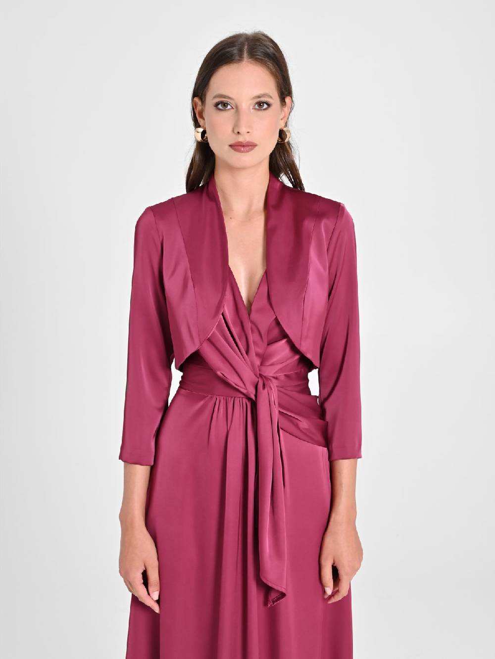 Rinascimento Coprispalle in Raso Bordeaux Shopping online
