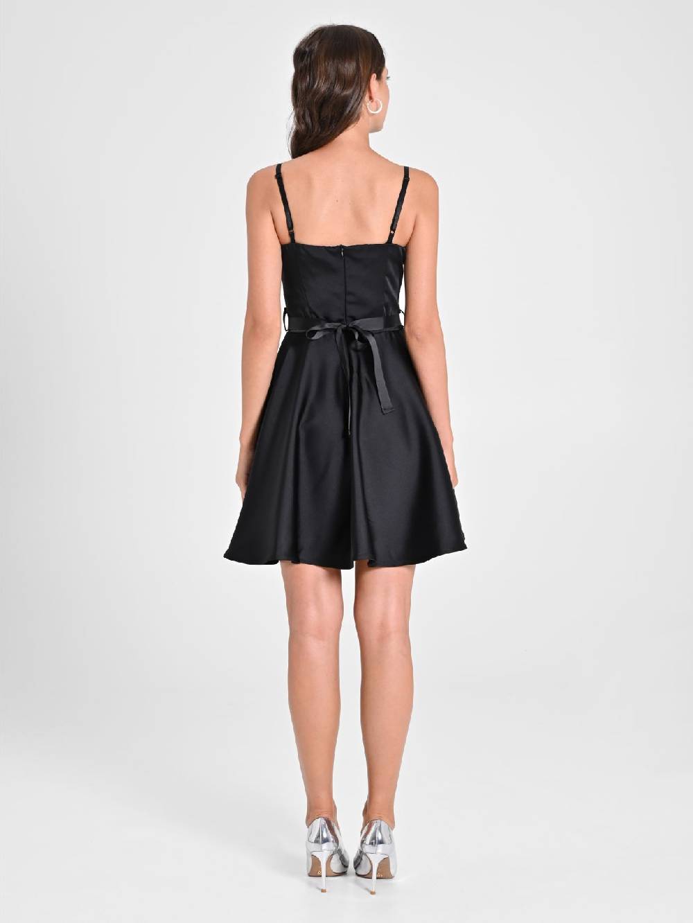 Rinascimento Abito a Ruota in Satin Nero Lightning offer