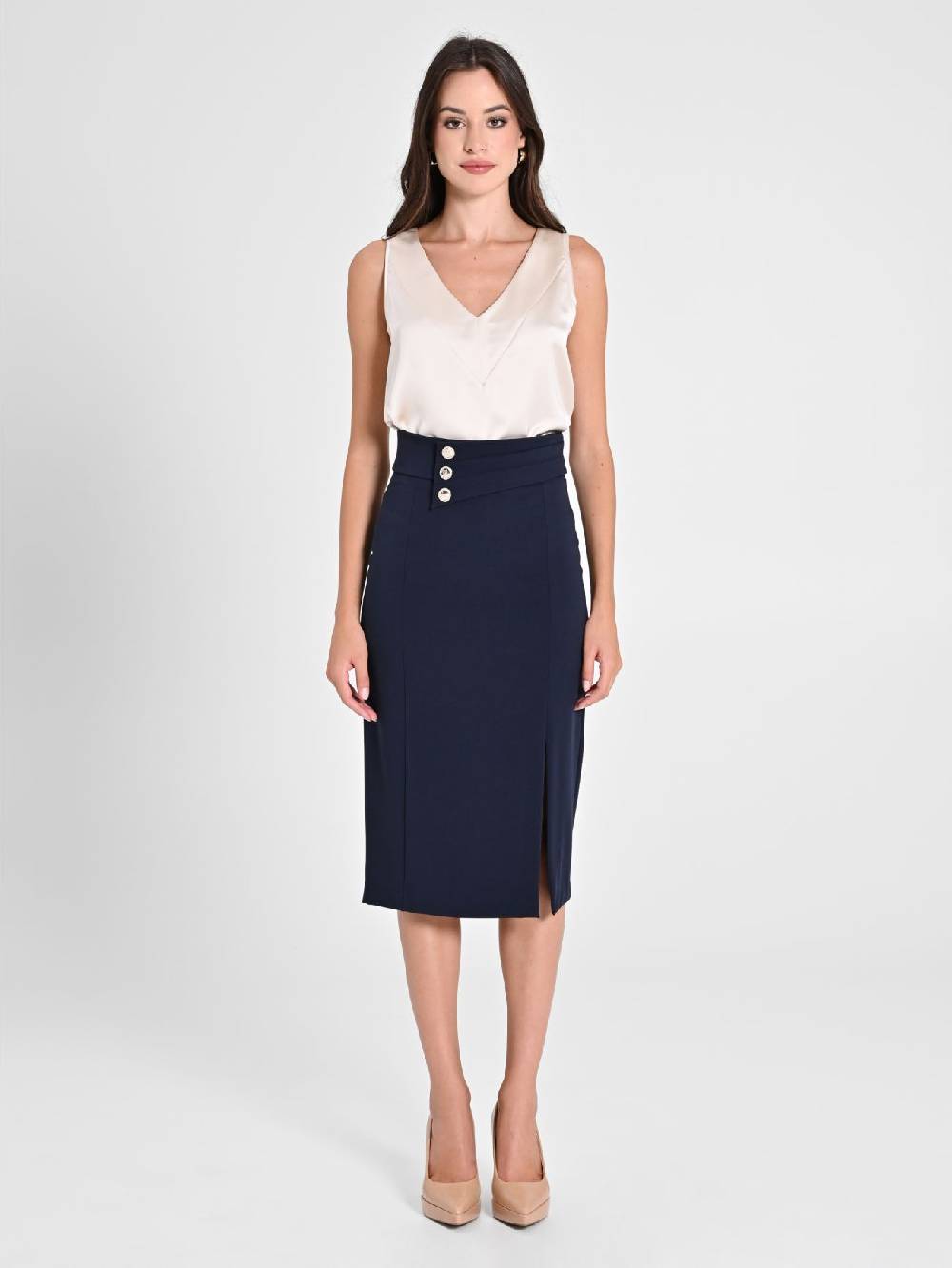 Rinascimento Gonna Tubino Blu Navy Offerte stagionali