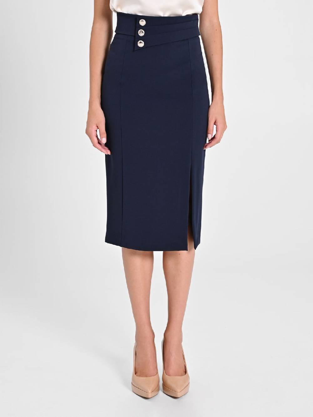 Rinascimento Gonna Tubino Blu Navy Offerte stagionali
