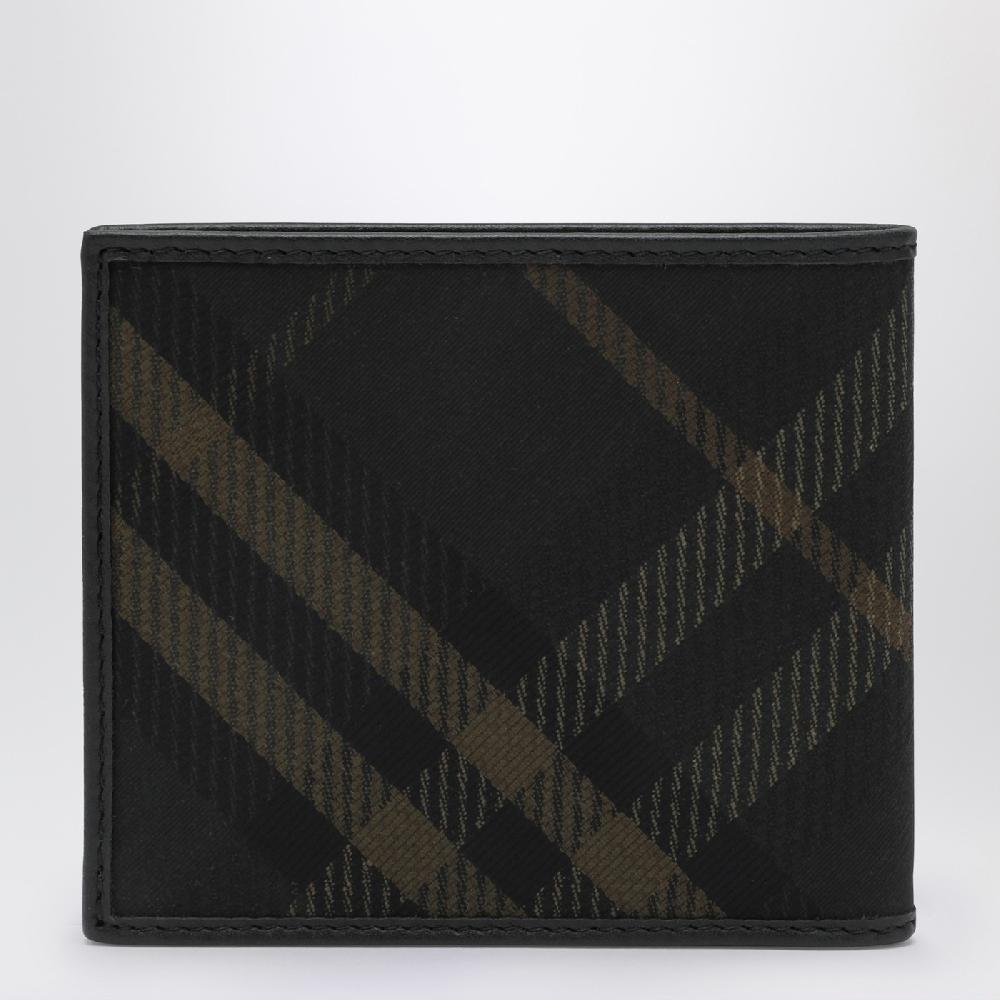 Burberry Portafoglio bi-fold nero con motivo Check 2025