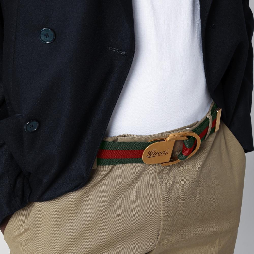 GUCCI Cintura con motivo Web e fibbia con logo Fino al 65% di sconto