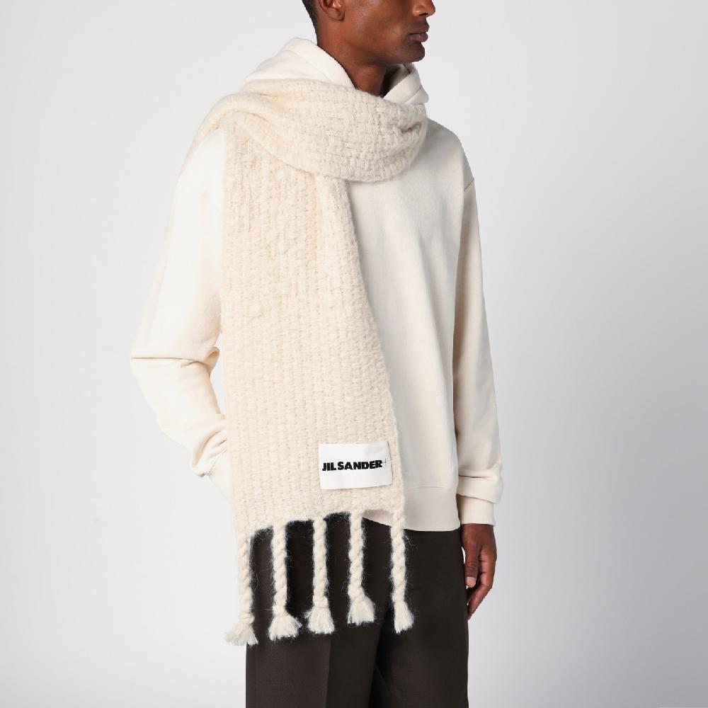 Jil Sander Sciarpa avorio in misto mohair Spedizione Gratuita