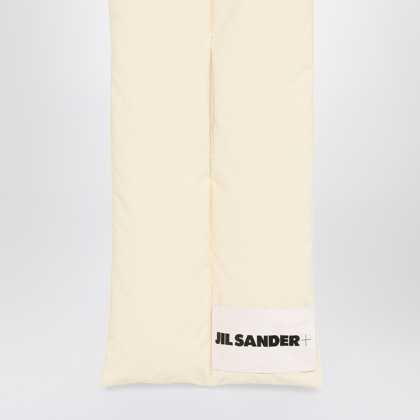 Jil Sander Sciarpa imbottita beige con logo Soddisfazione Garantita