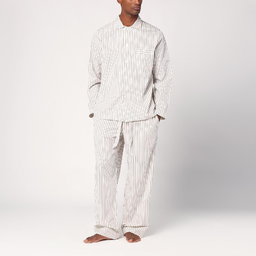 Tekla Pantalone pigiama beige a righe Prezzo Ridotto