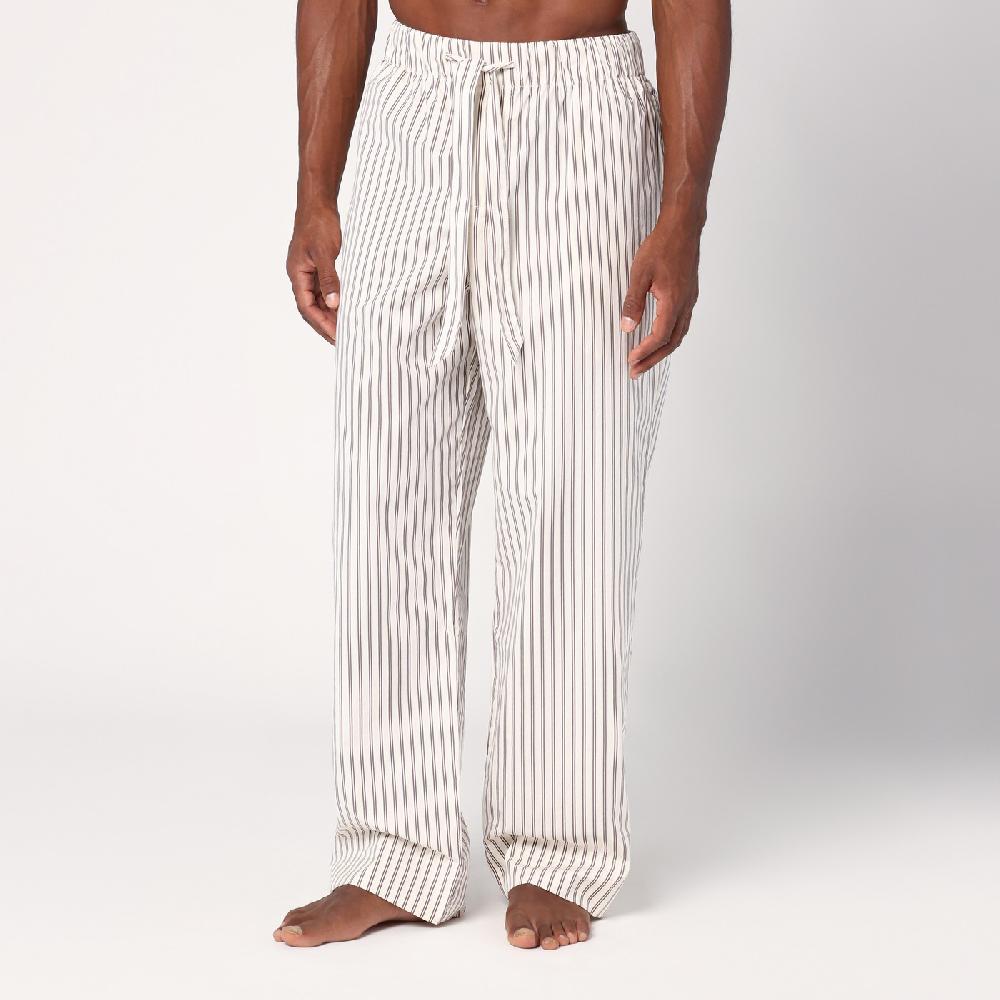 Tekla Pantalone pigiama beige a righe Prezzo Ridotto