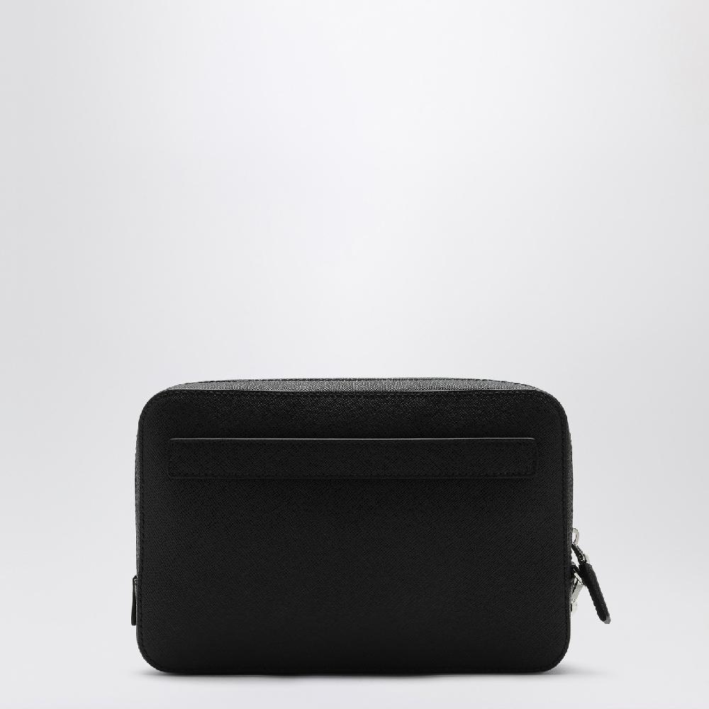 Prada Pouch nera in pelle Saffiano Spedizione Gratuita