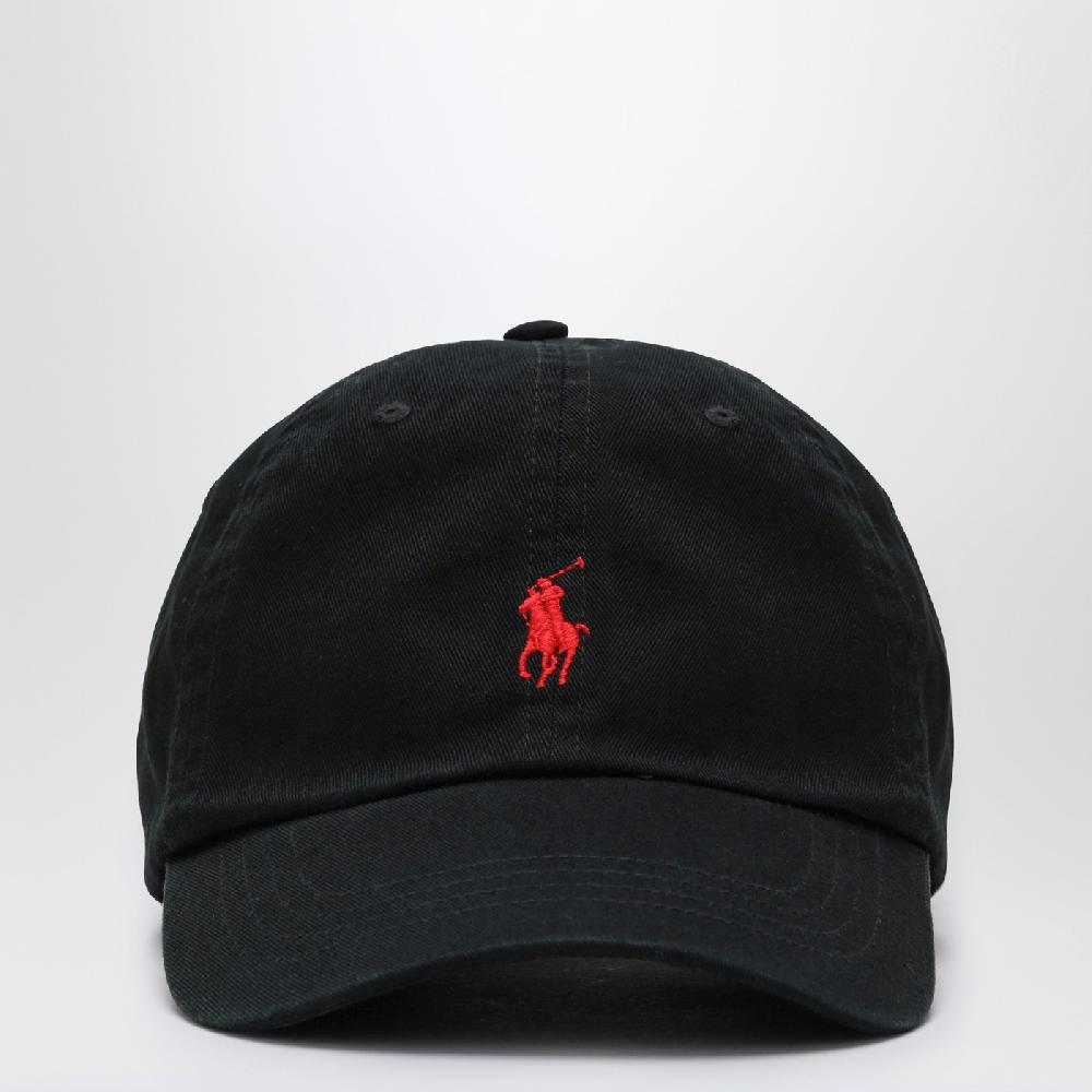 Polo Ralph Lauren Cappello nero in cotone con logo Hotsell
