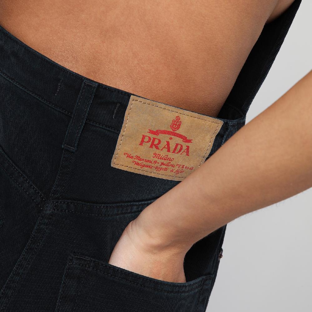 Prada Tuta nera in denim Nuova