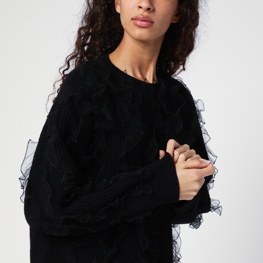 Valentino Garavani Maglione nero con ruches Moda