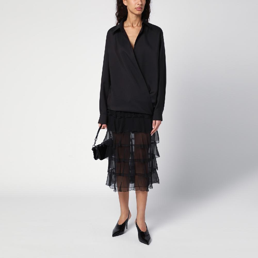 Valentino Garavani Camicia nera con coulisse In Linea