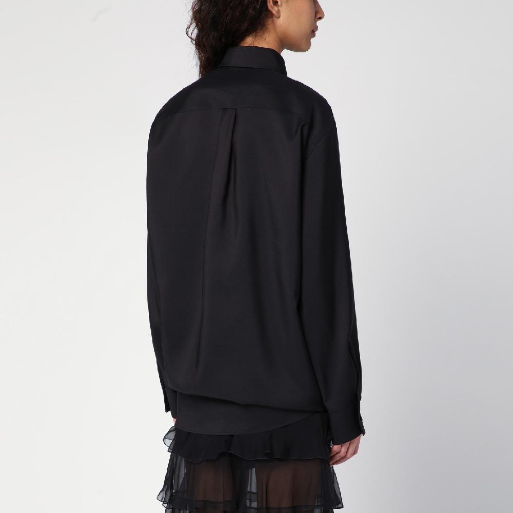 Valentino Garavani Camicia nera con coulisse In Linea