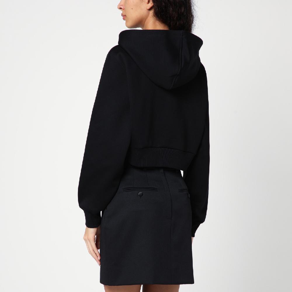 Prada Felpa con cappuccio nera con triangolo logo Nuovo