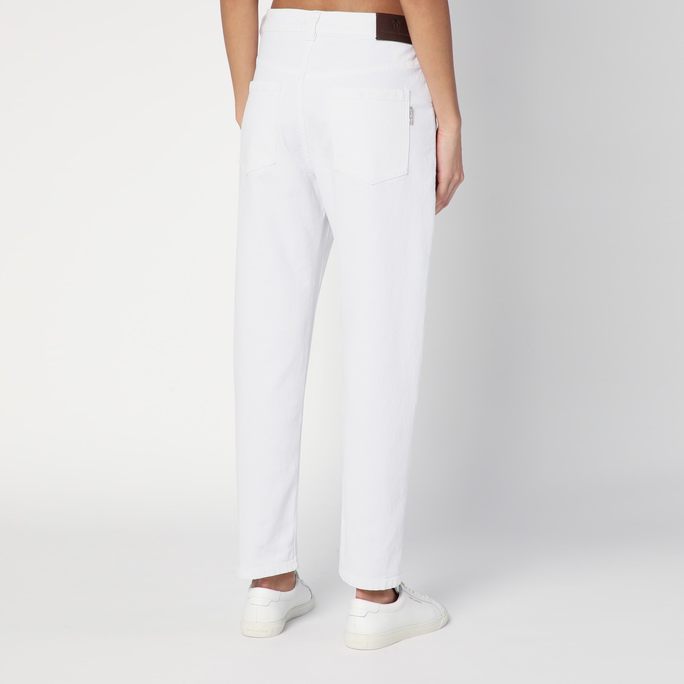 Brunello Cucinelli Pantalone bianco in cotone Vendita