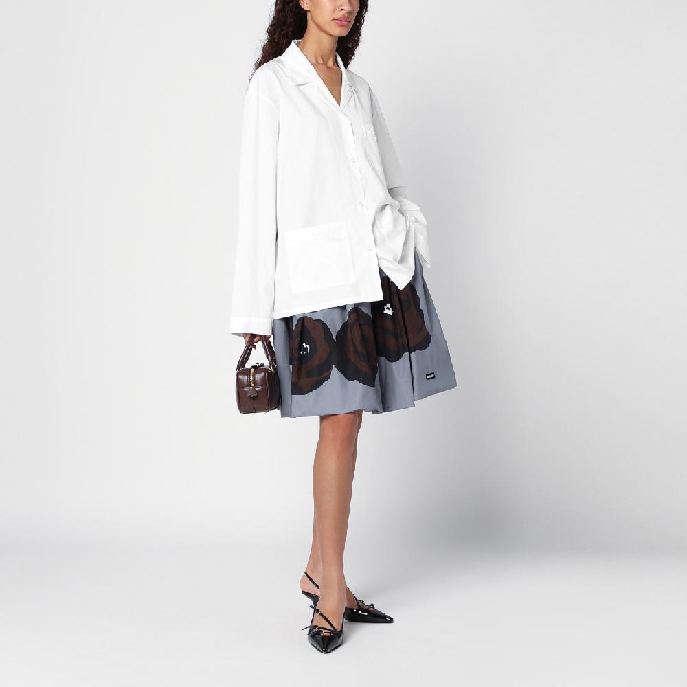 Miu Miu Camicia bianca in popeline con tasche Promozione