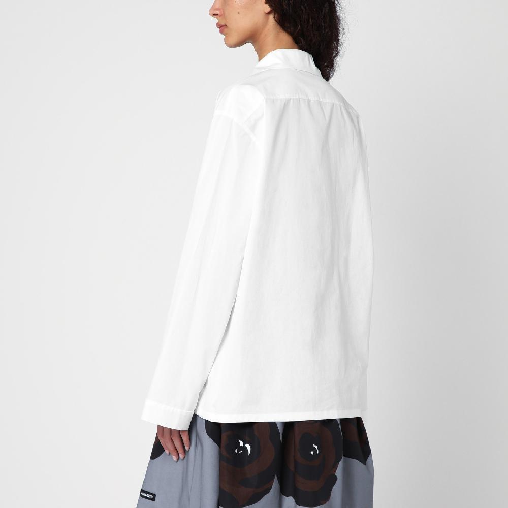 Miu Miu Camicia bianca in popeline con tasche Promozione