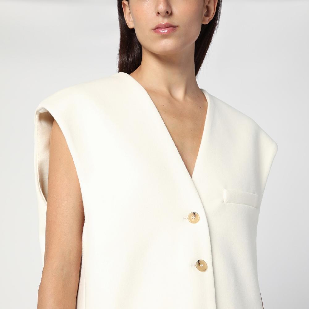 Margaux Lu00f6nnberg Gilet Wallis bianco in lana Consegna Veloce