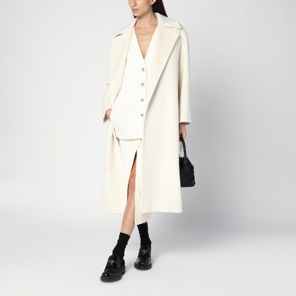 Max Mara Cappotto vestaglia bianco in misto cashmere Fino Al -60%