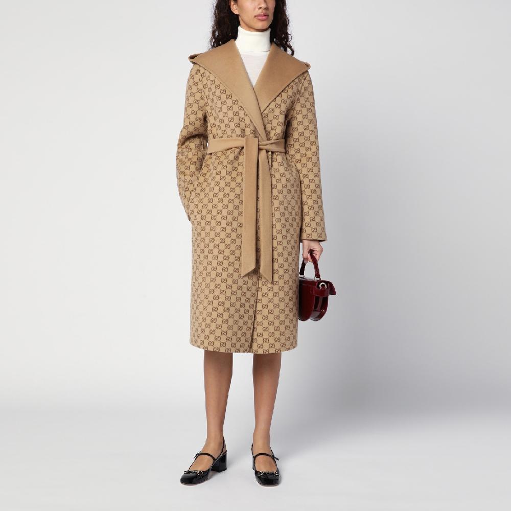 GUCCI Cappotto con cintura reversibile beige Novità