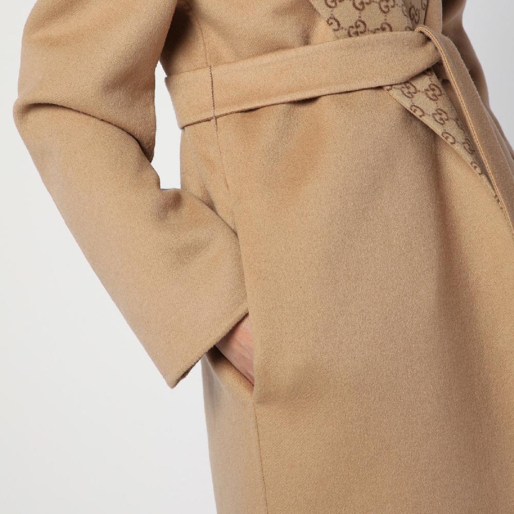 GUCCI Cappotto con cintura reversibile beige Novità