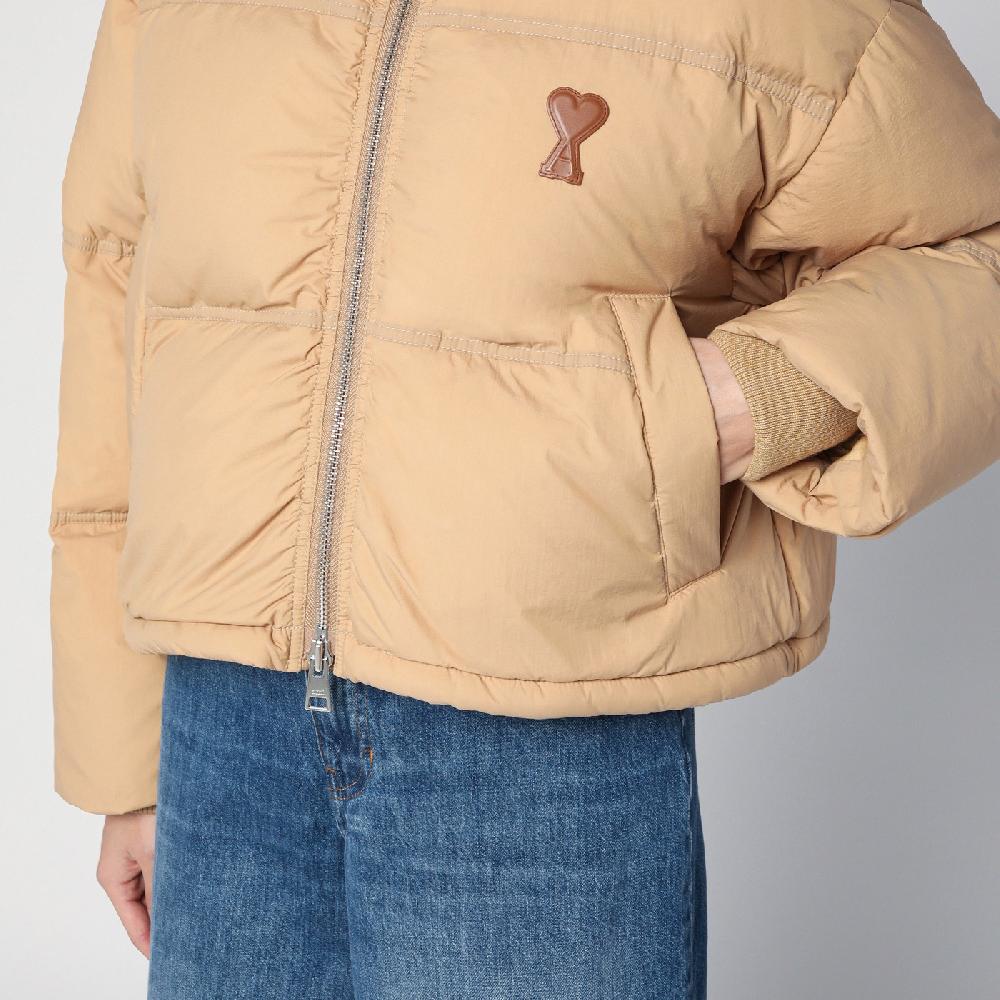 Ami Paris Piumino Ami de Coeur beige Sconto