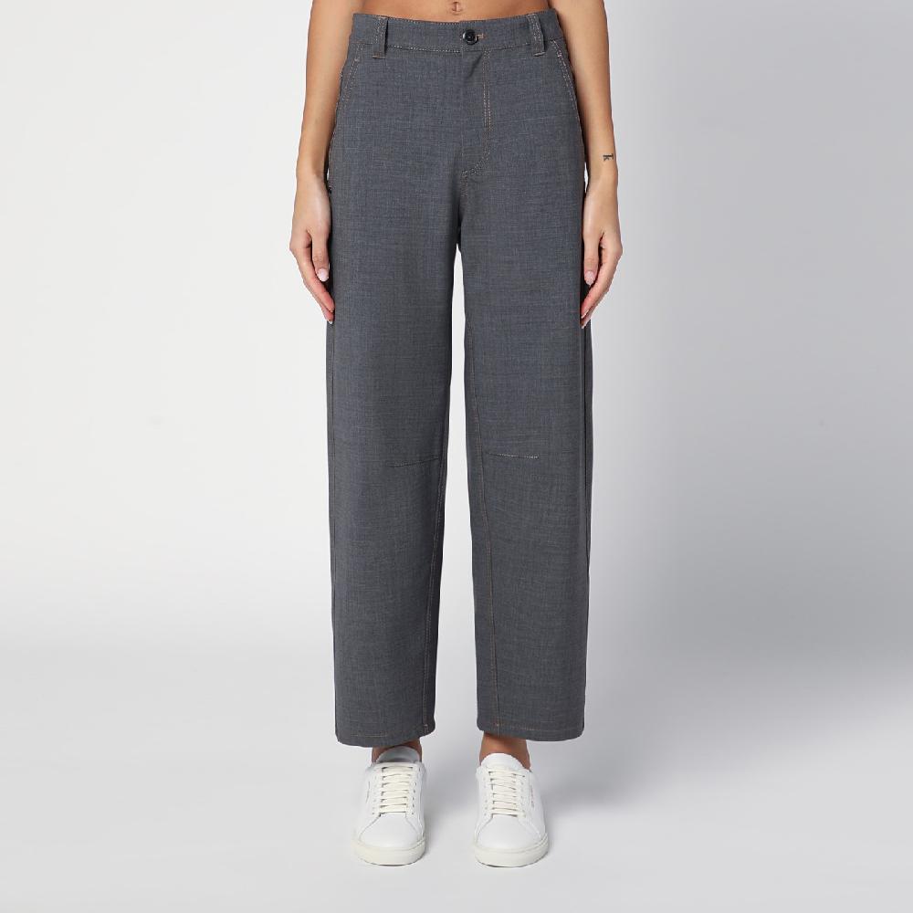 Brunello Cucinelli Pantalone grigio medio in misto lana