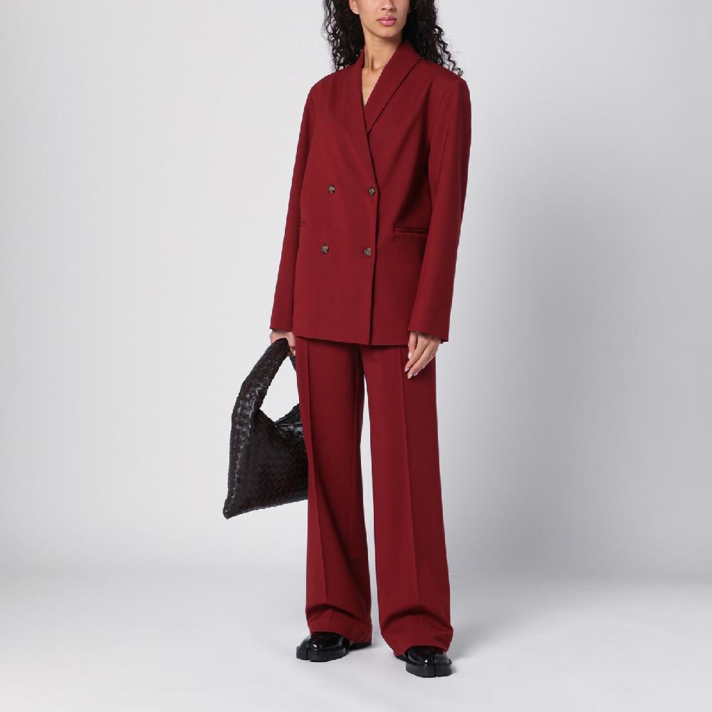 Loulou Studio Giacca doppiopetto bordeaux in lana Vendite Flash
