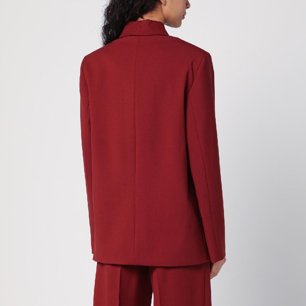 Loulou Studio Giacca doppiopetto bordeaux in lana Vendite Flash