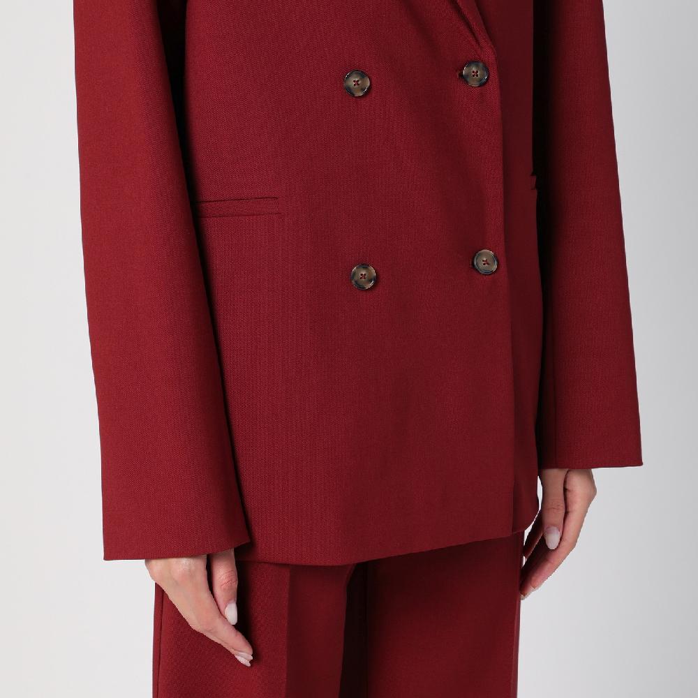 Loulou Studio Giacca doppiopetto bordeaux in lana Vendite Flash
