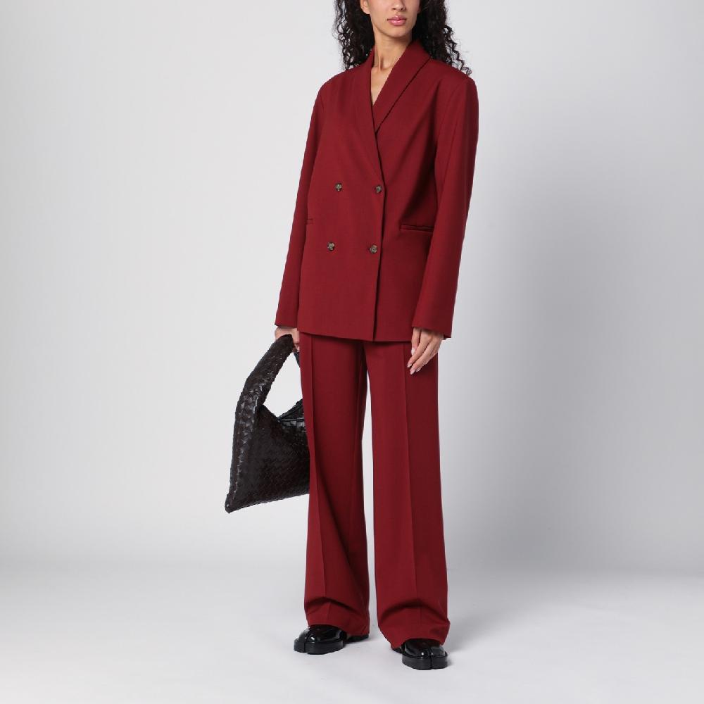 Loulou Studio Pantalone a palazzo in lana bordeaux Negozio