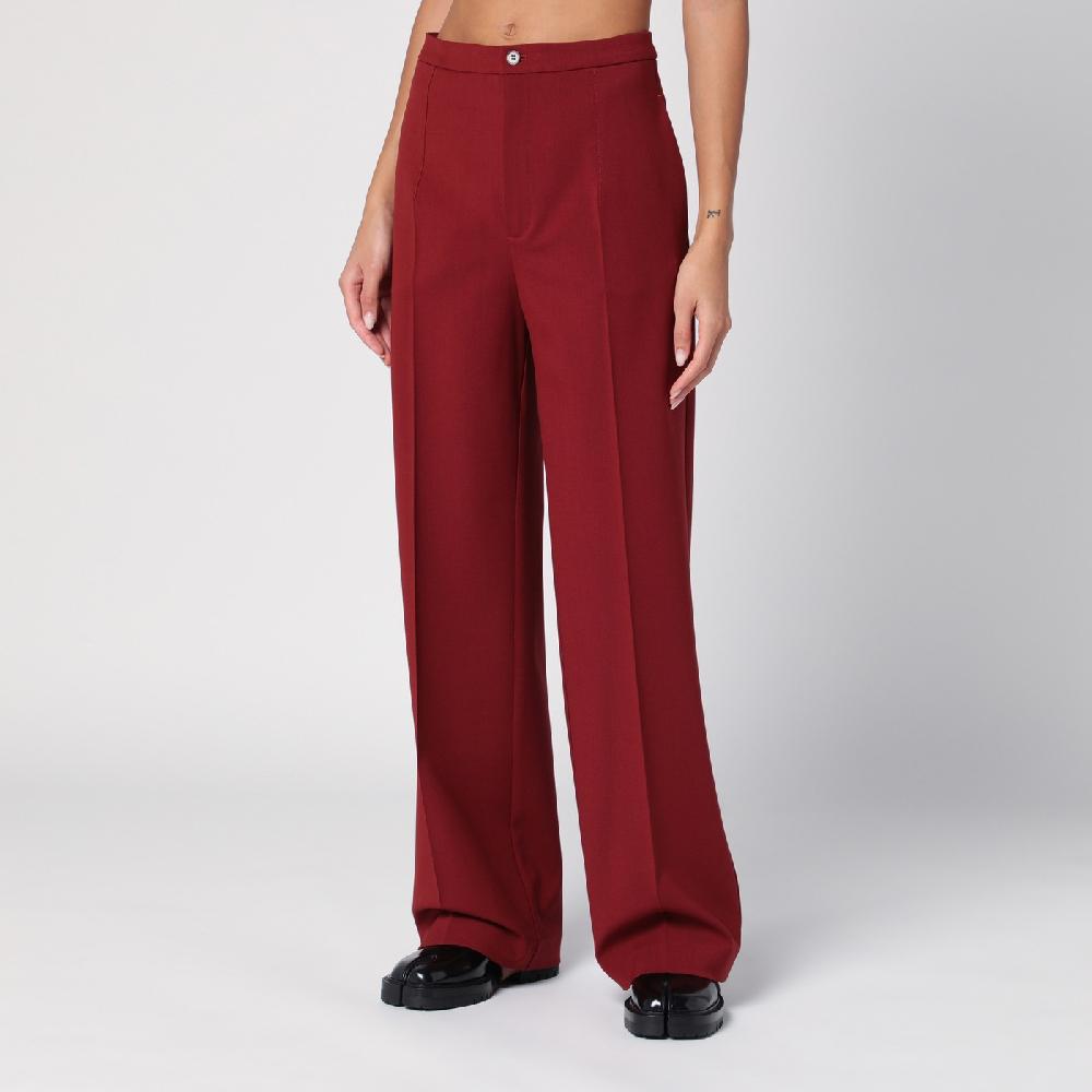 Loulou Studio Pantalone a palazzo in lana bordeaux Negozio