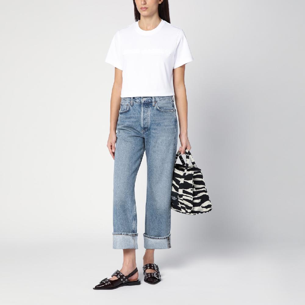 AGOLDE Jeans Fran azzurro in denim organico con risvolto Lightning offer