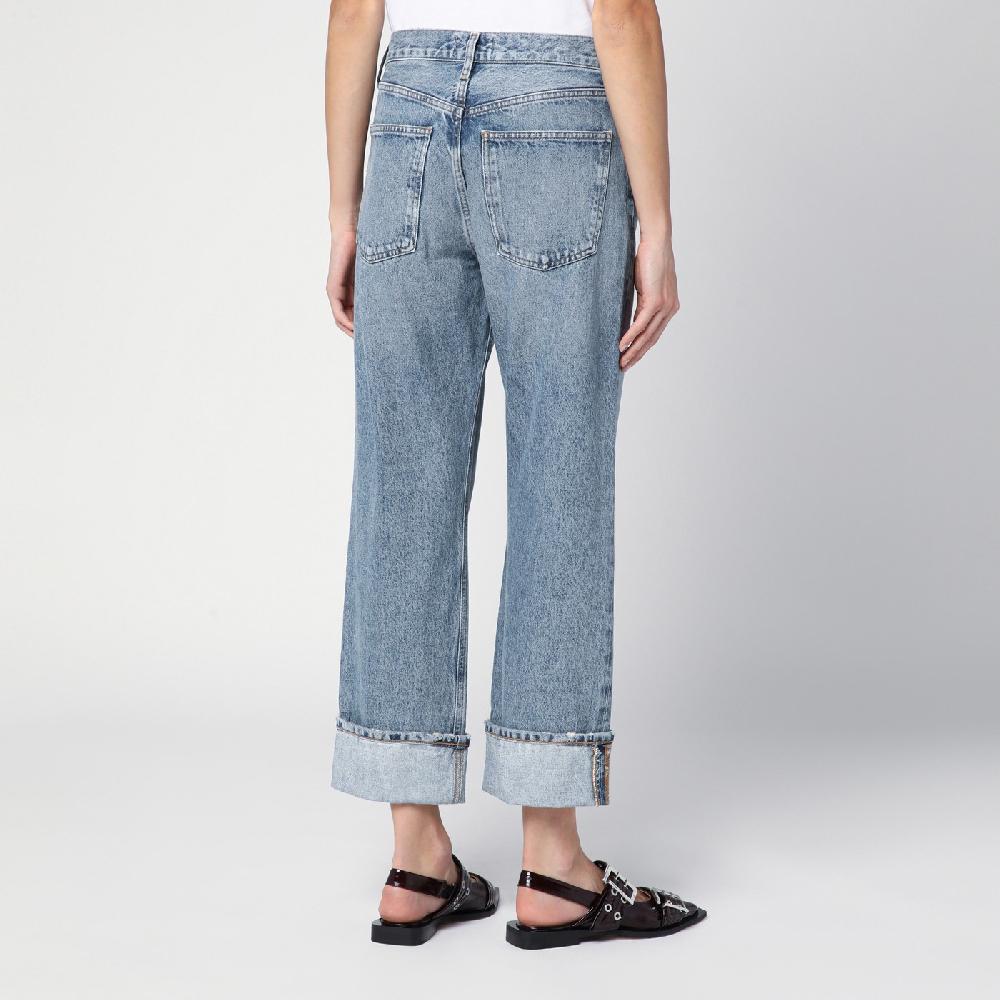 AGOLDE Jeans Fran azzurro in denim organico con risvolto Lightning offer