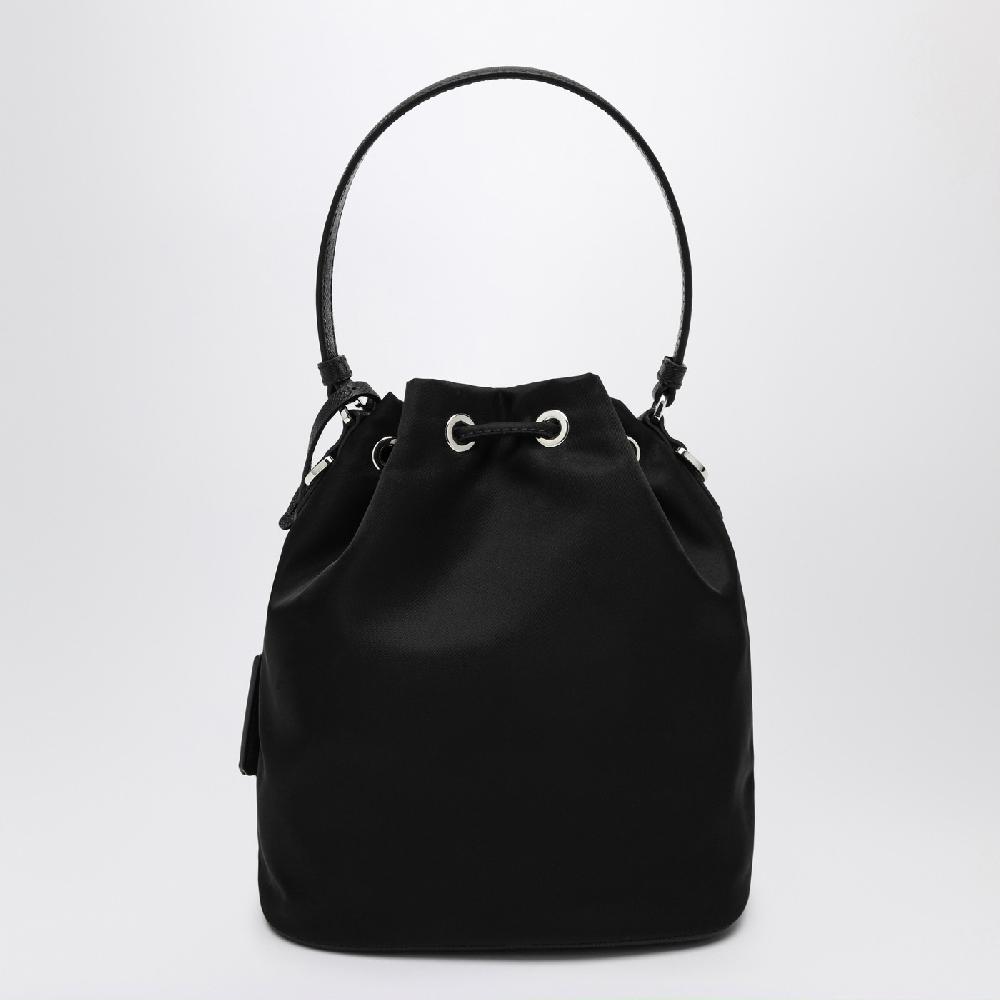 Prada Mini borsa nera in Re-Nylon con ricami Negozi Online