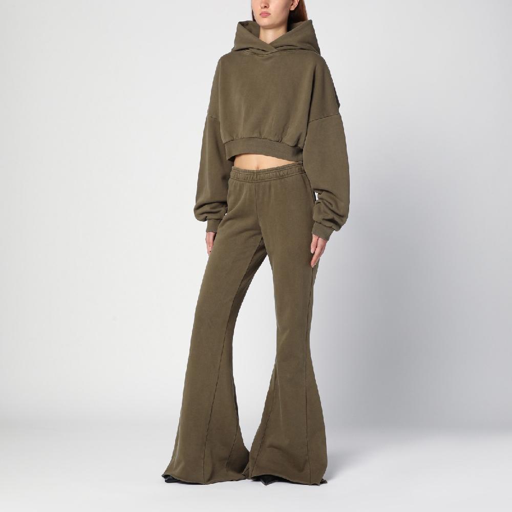 Entire Studios Felpa cropped verde militare in cotone organico Convenienza