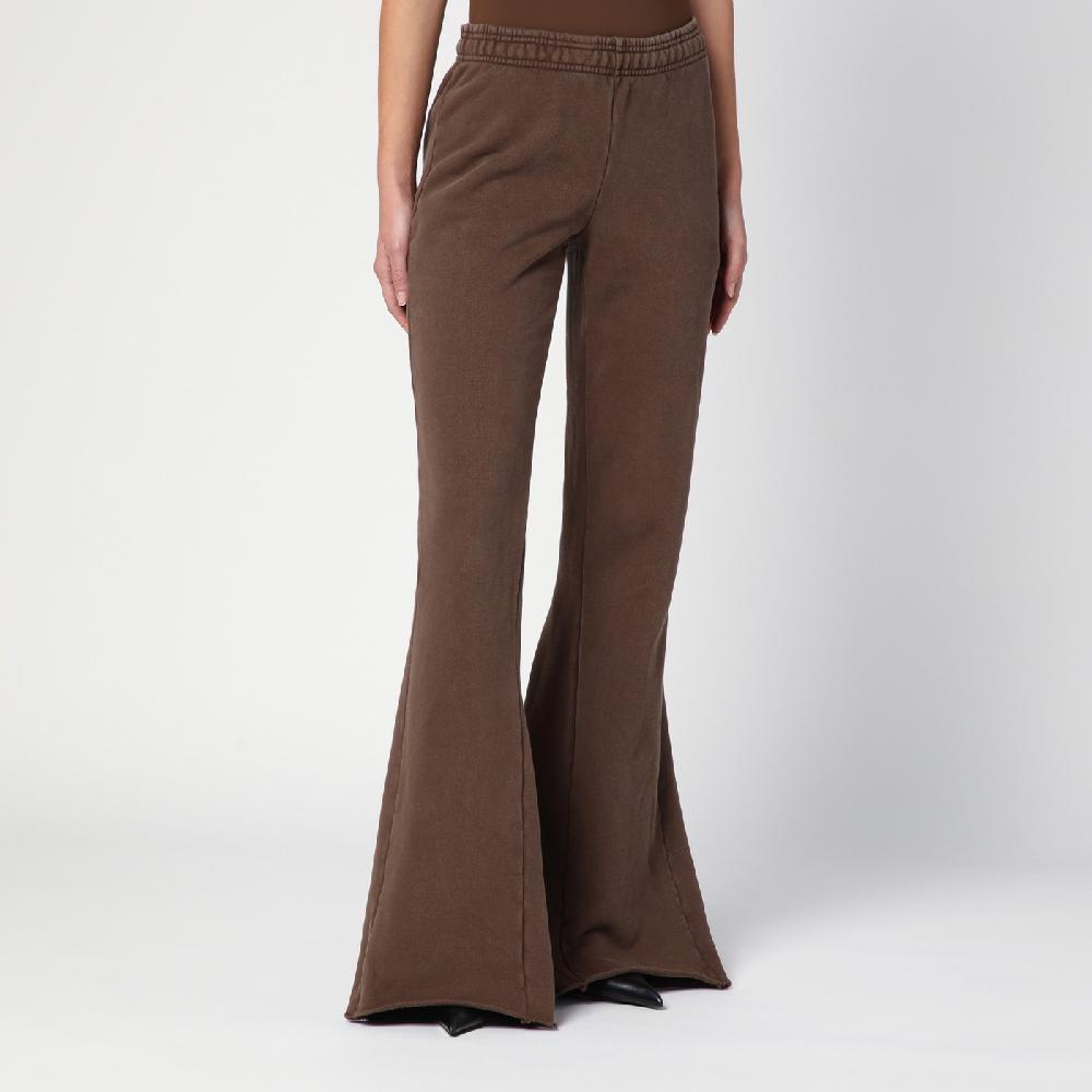 Entire Studios Pantalone a zampa marrone in cotone organico Sconto