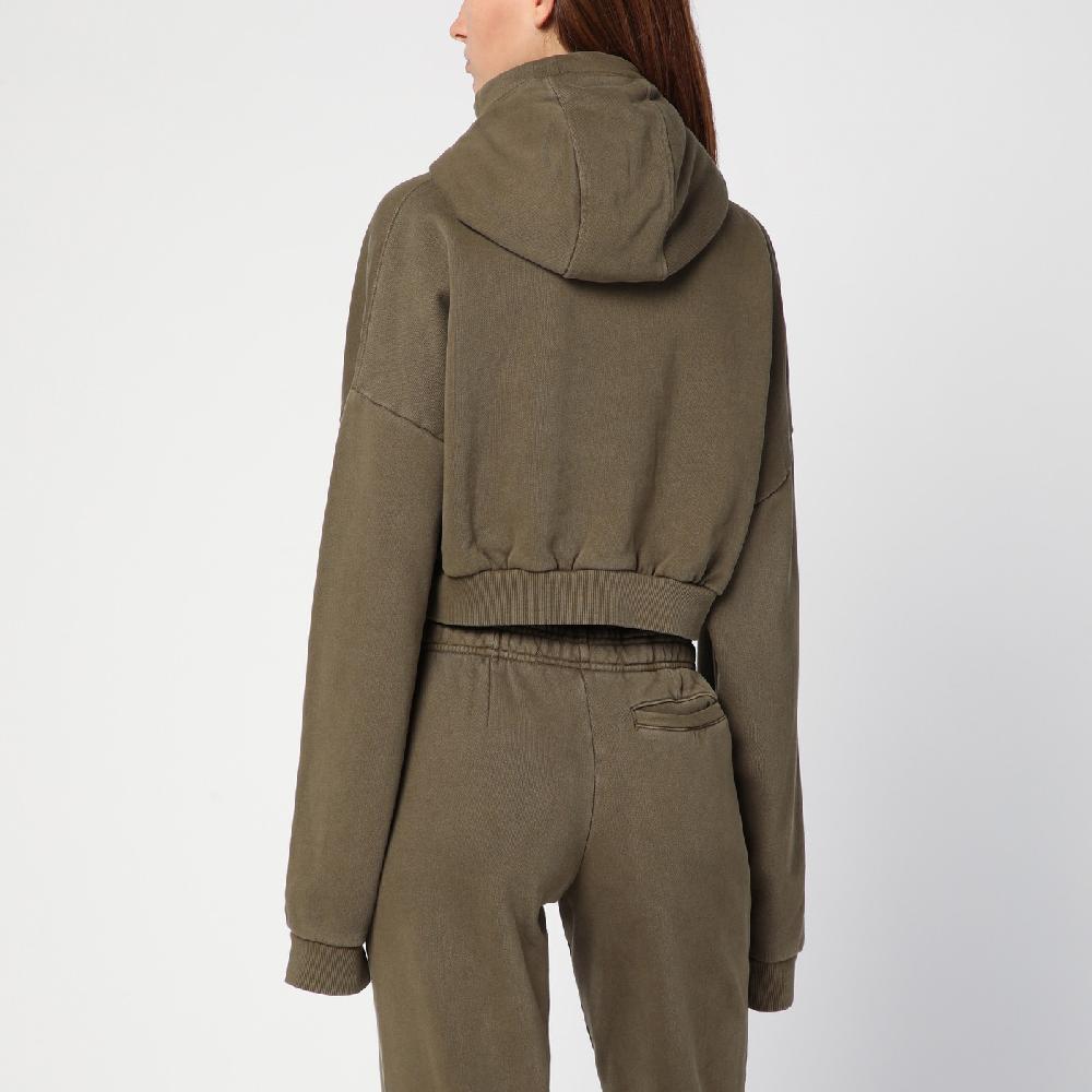 Entire Studios Felpa cropped verde militare in cotone organico Economico