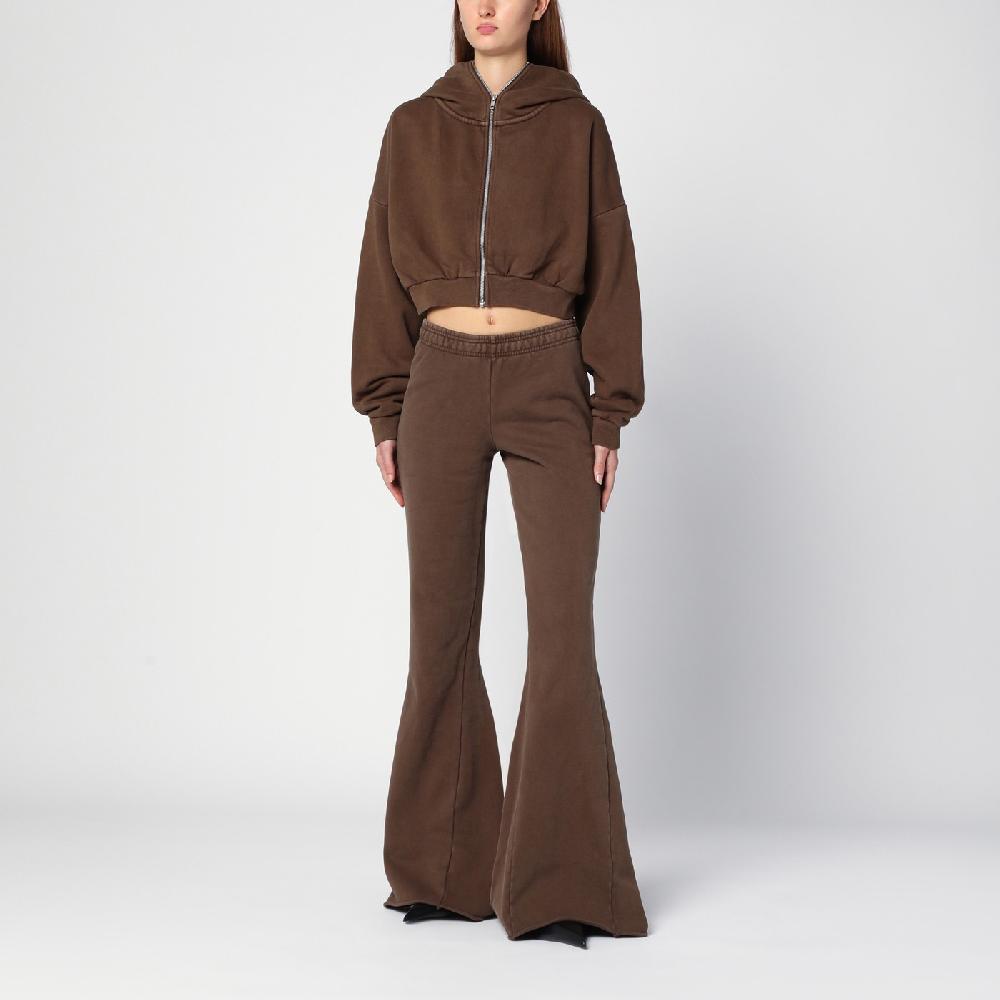 Entire Studios Felpa cropped marrone in cotone organico Online