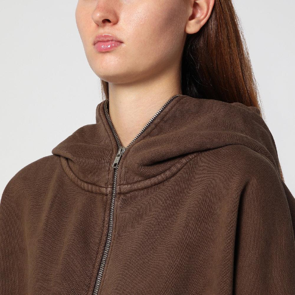 Entire Studios Felpa cropped marrone in cotone organico Online