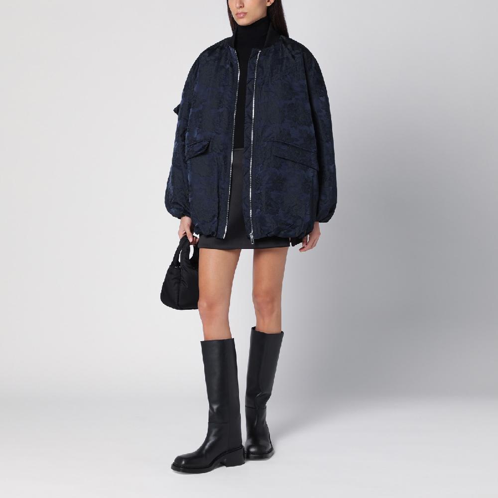 Ganni Bomber blu navy con zip Hotsell