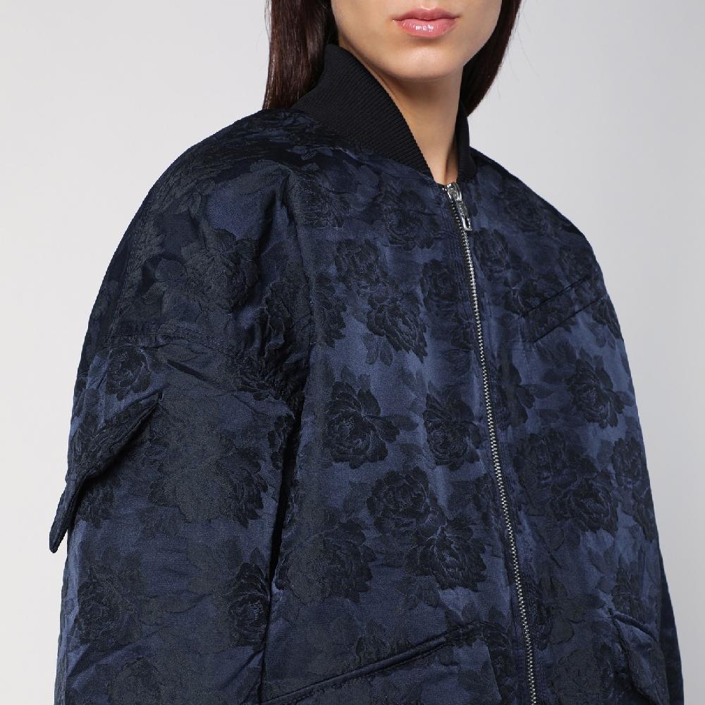 Ganni Bomber blu navy con zip Hotsell