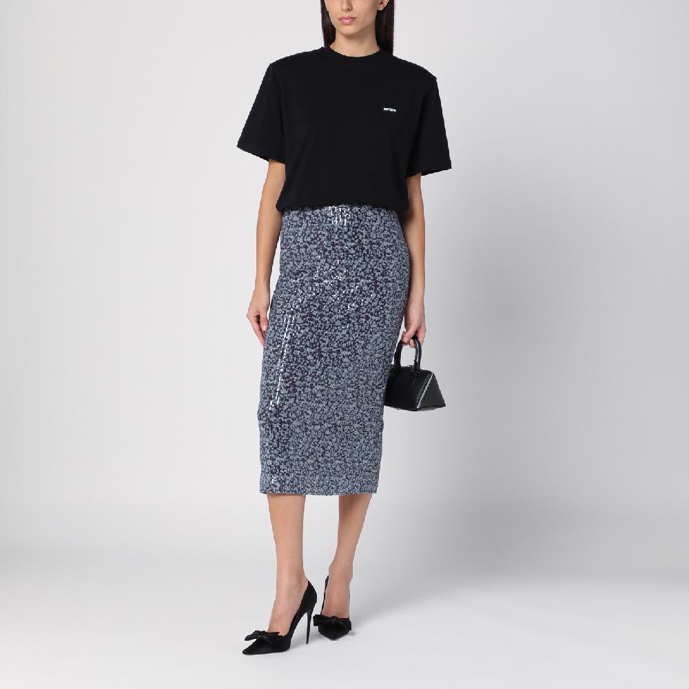 ROTATE Birger Christensen T-shirt nera in cotone organico I Più Venduti