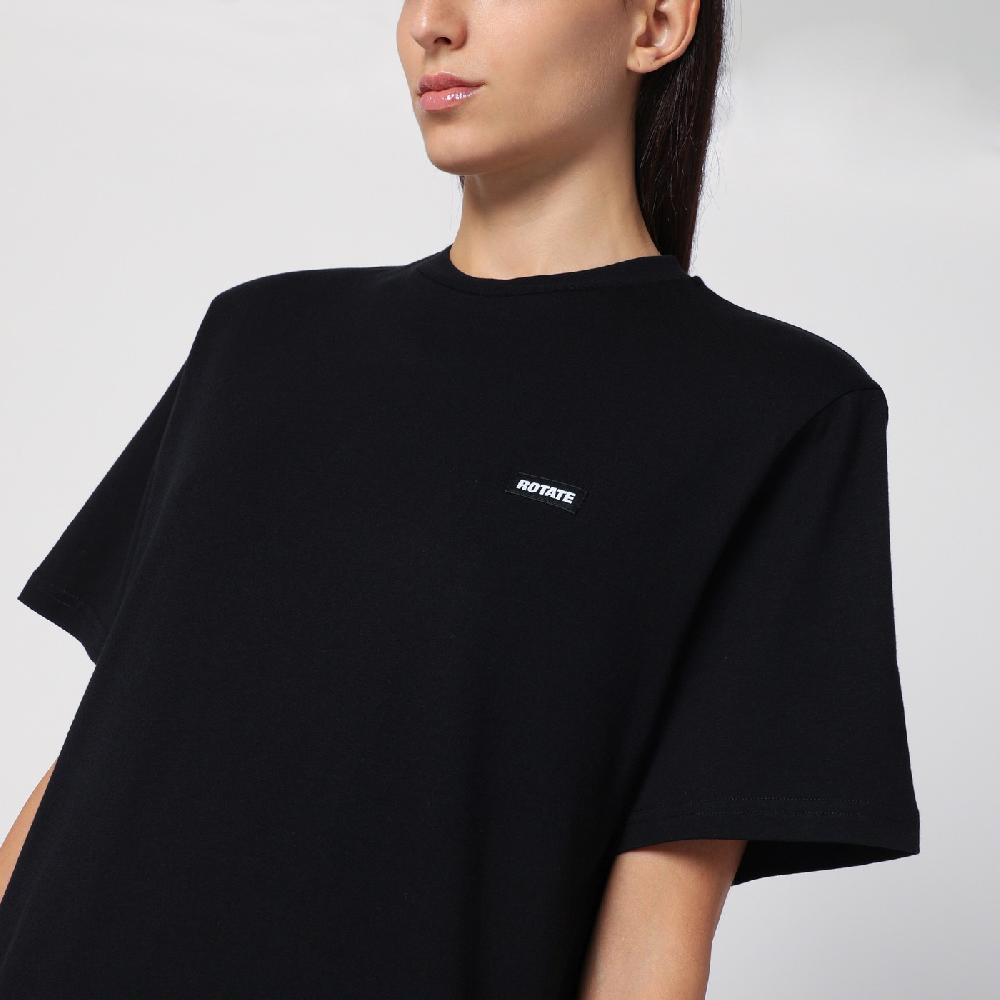ROTATE Birger Christensen T-shirt nera in cotone organico I Più Venduti