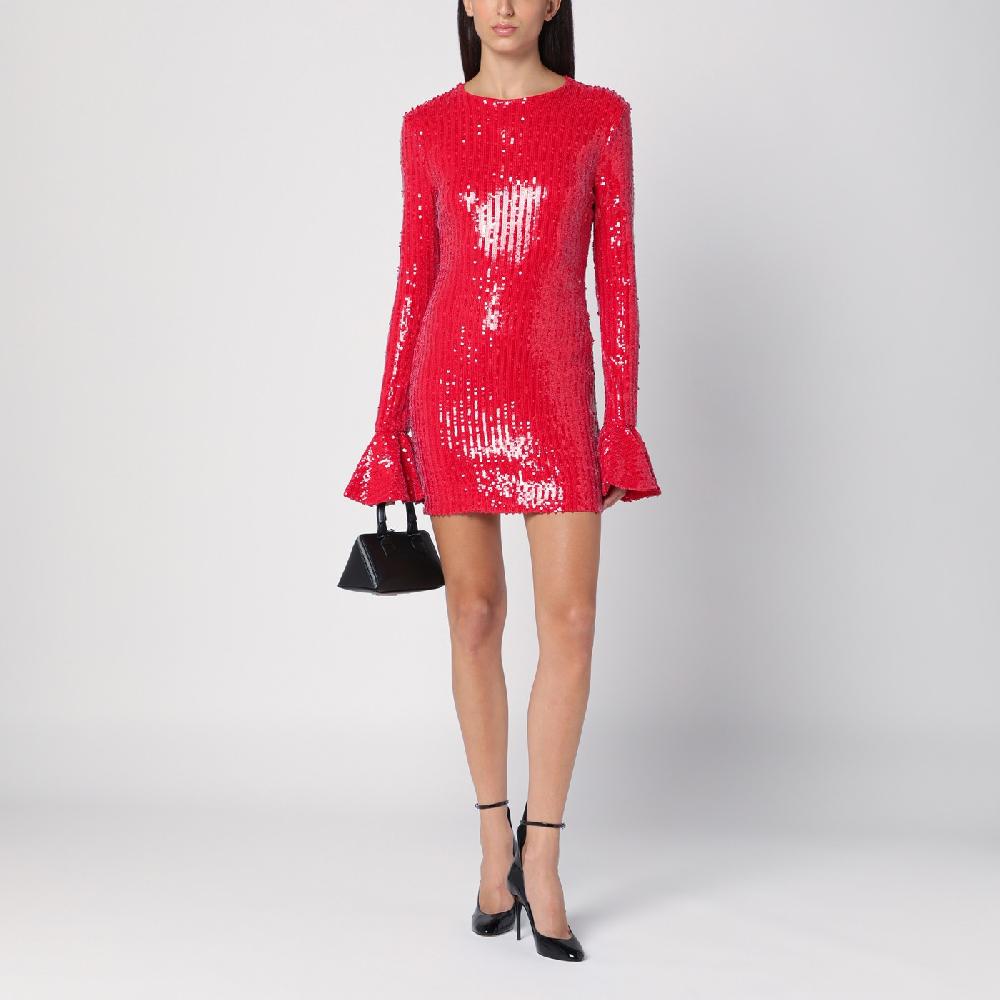 ROTATE Birger Christensen Mini abito rosso con micro paillette Negozio