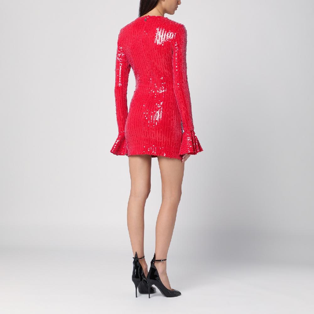 ROTATE Birger Christensen Mini abito rosso con micro paillette Negozio