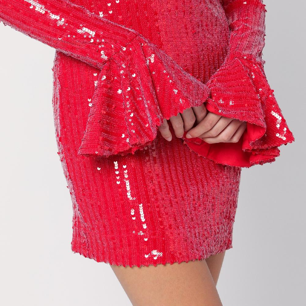 ROTATE Birger Christensen Mini abito rosso con micro paillette Negozio