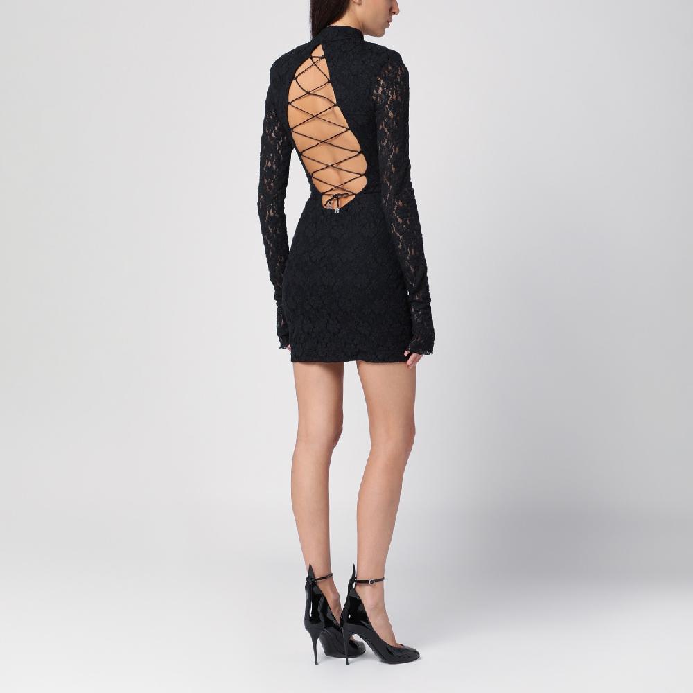 ROTATE Birger Christensen Mini abito nero in pizzo Moda