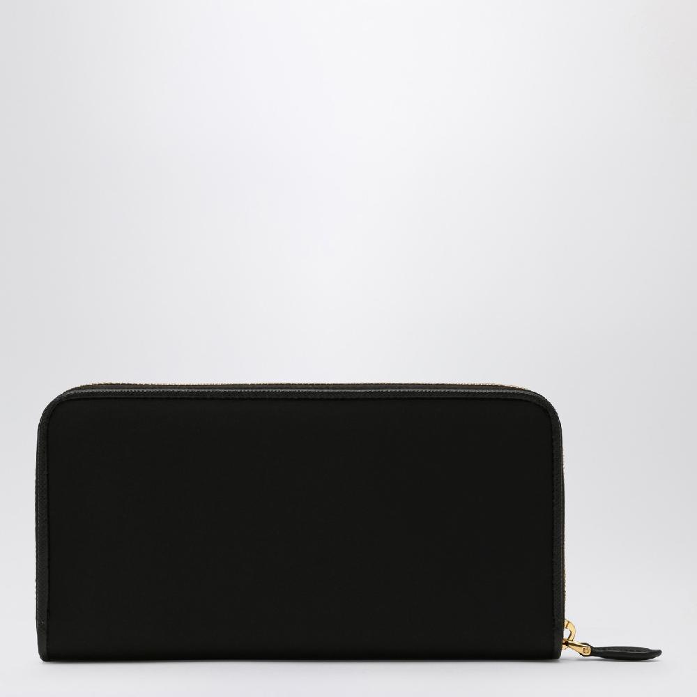 Prada Portafoglio zip around nero in Re-Nylon Italia