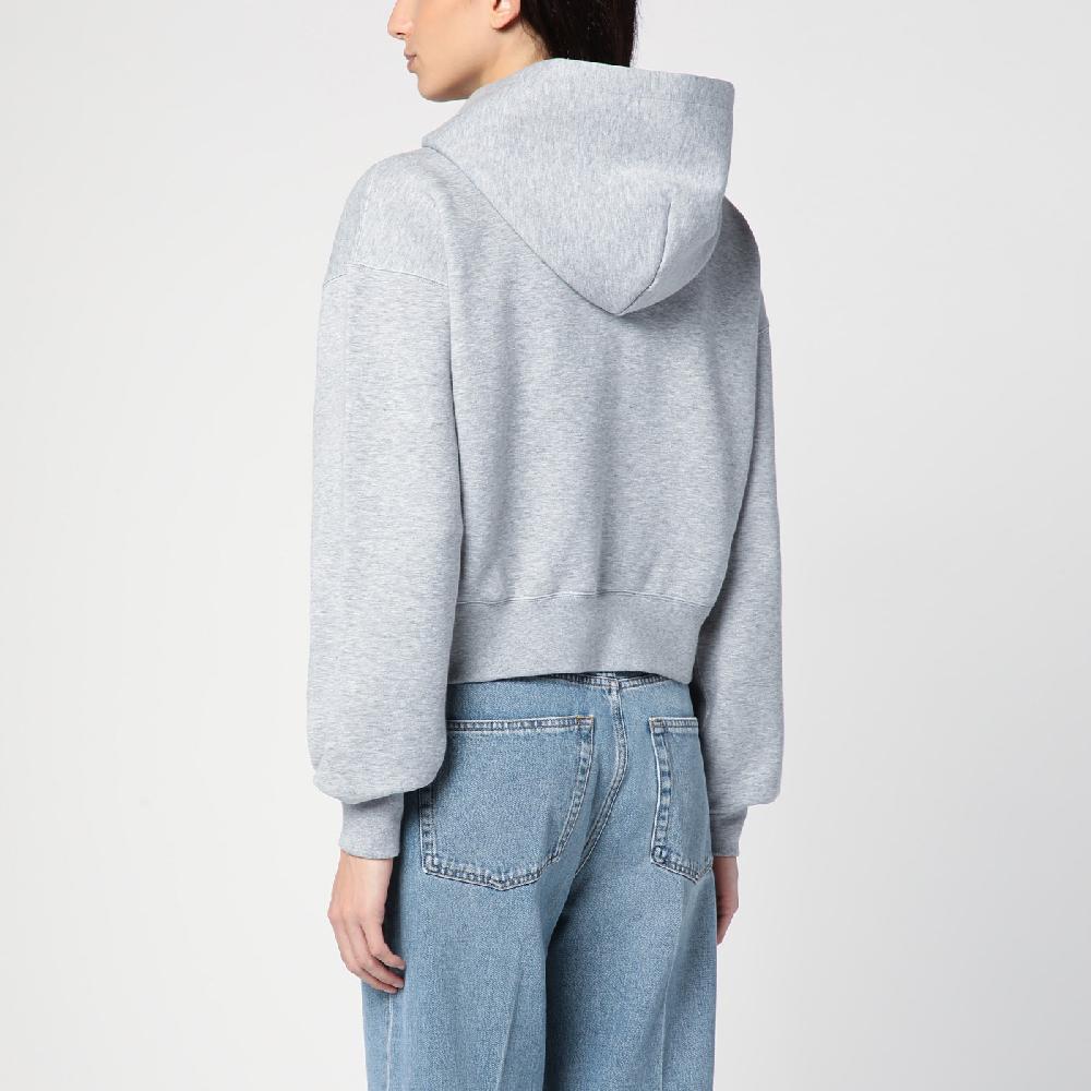 GUCCI Felpa grigia mélange in misto cotone Nuovo