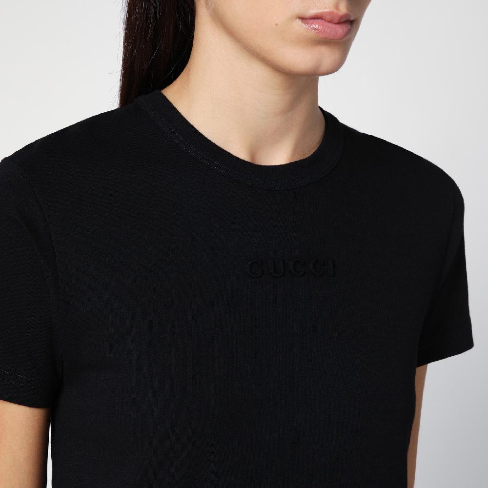 GUCCI T-shirt nera in cotone Vendita